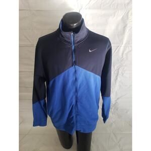 Nike Therma-Fit Black & Blue Full Zip Mock Neck Jacket Men's X-Large #